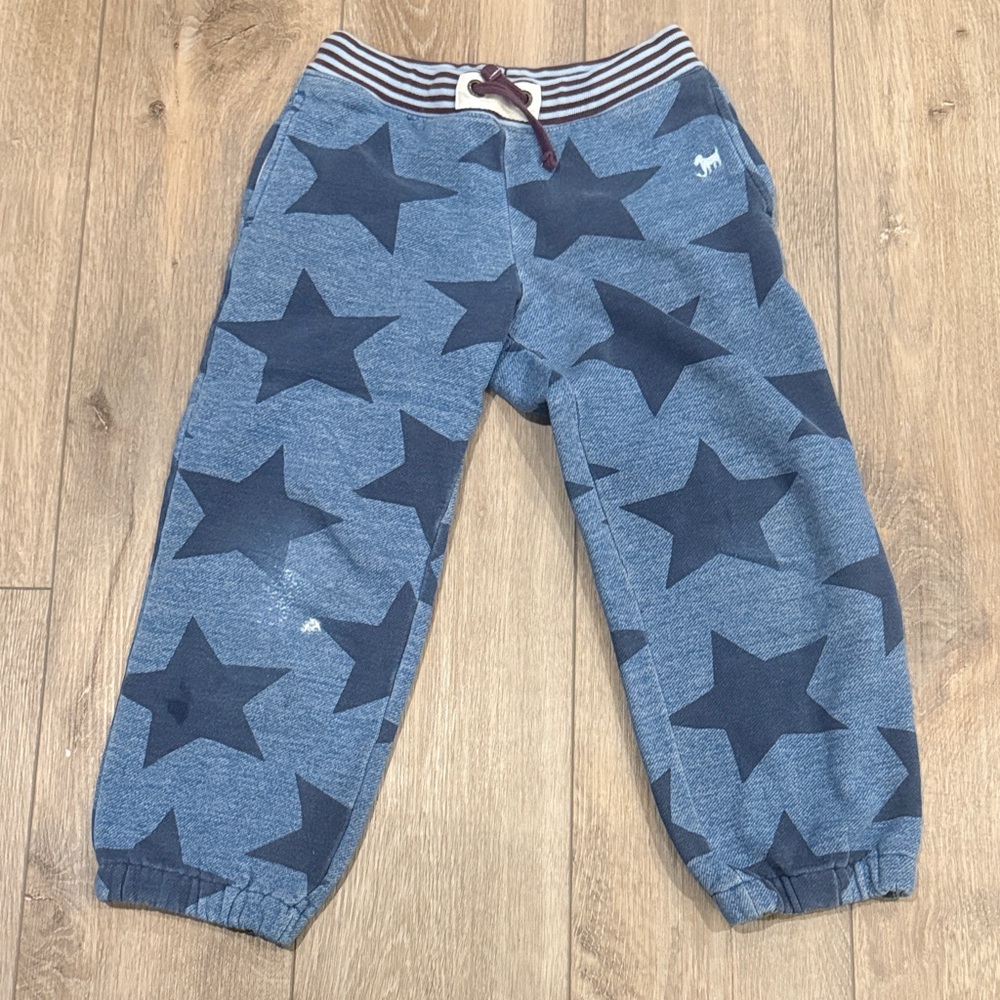 Mini Boden Blue Star Print Joggers